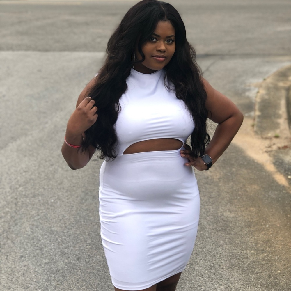 Fashion Nova white body con dress